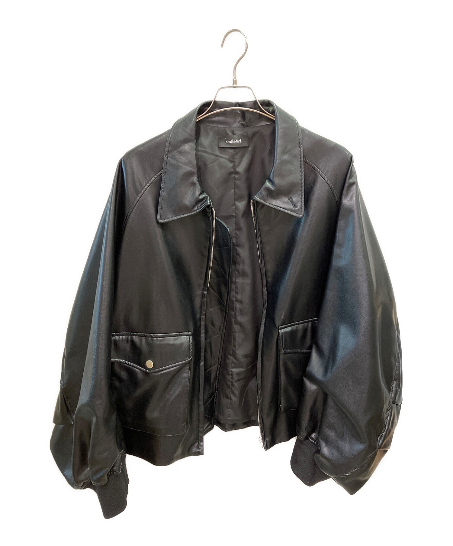 Knuth Marf (クヌースマーフ) フライトエコレザージャケット ブラック サイズ:F
