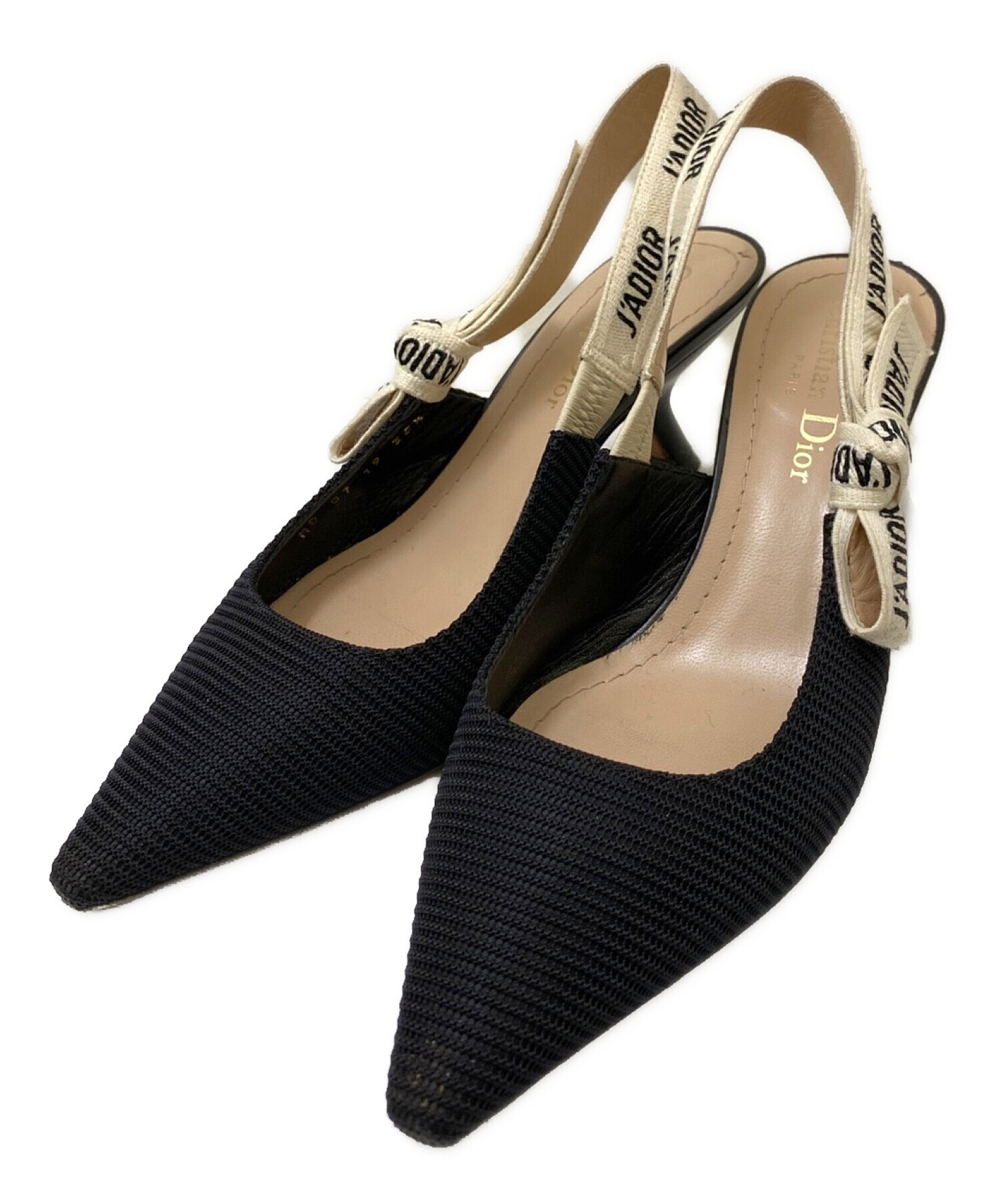 【美品】ディオール　J'ADIOR ロゴ入　フラットシューズ 美品】ディオールJ'ADIOR ロゴ入フラットシューズ