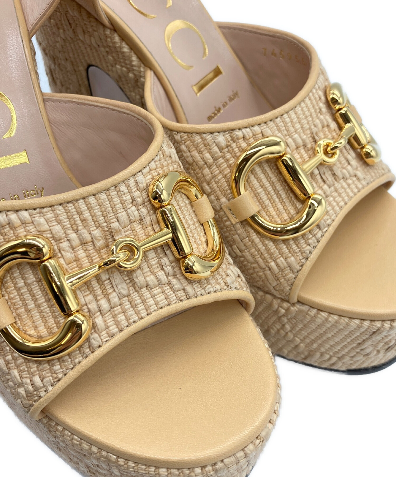 中古・古着通販】GUCCI (グッチ) ハイヒールサンダル ベージュ サイズ 