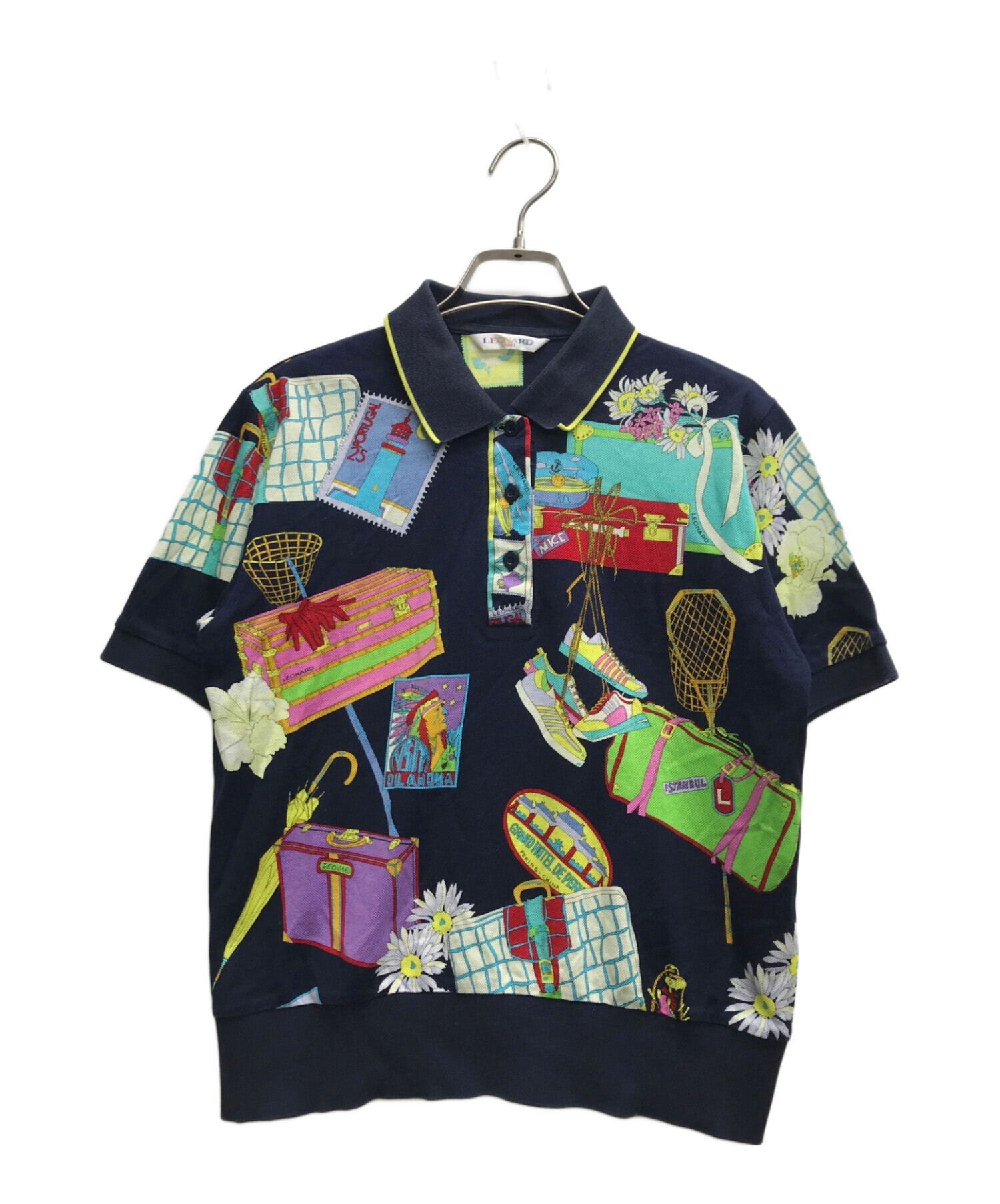 LEONARD レオナール 総柄 ポロシャツ X3968 中古・古着通販
