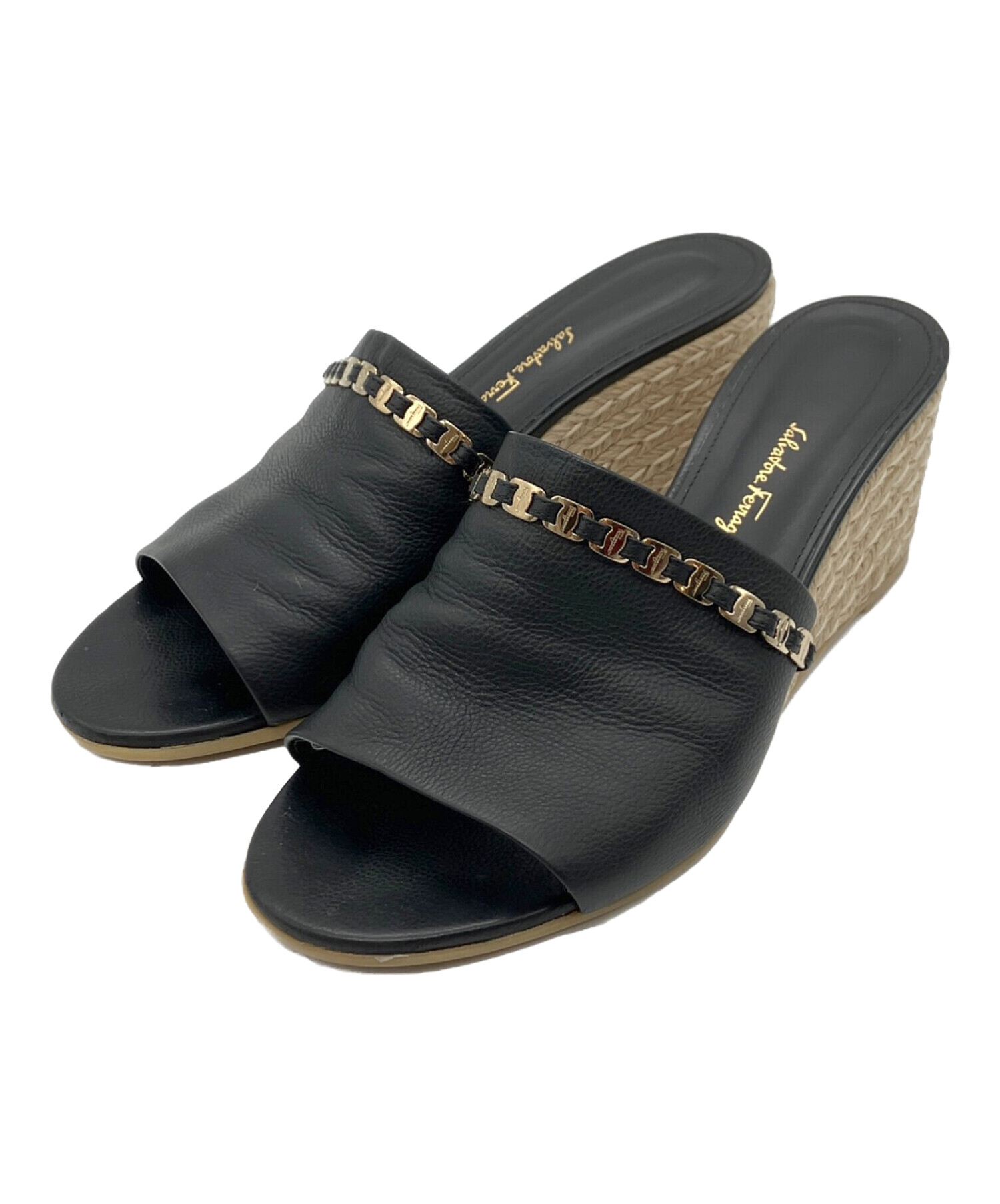 ryri_mama　サルヴァトーレフェラガモ　エスパドリーユ 黒 サルヴァトーレフェラガモエスパドリーユ 黒