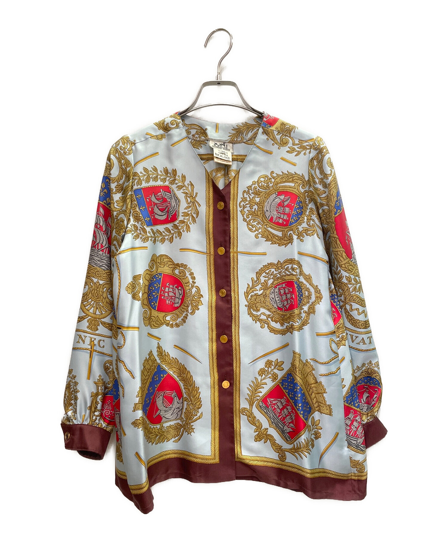 HERMES エルメス ブラウス シルク ヴィンテージ セリエボタン