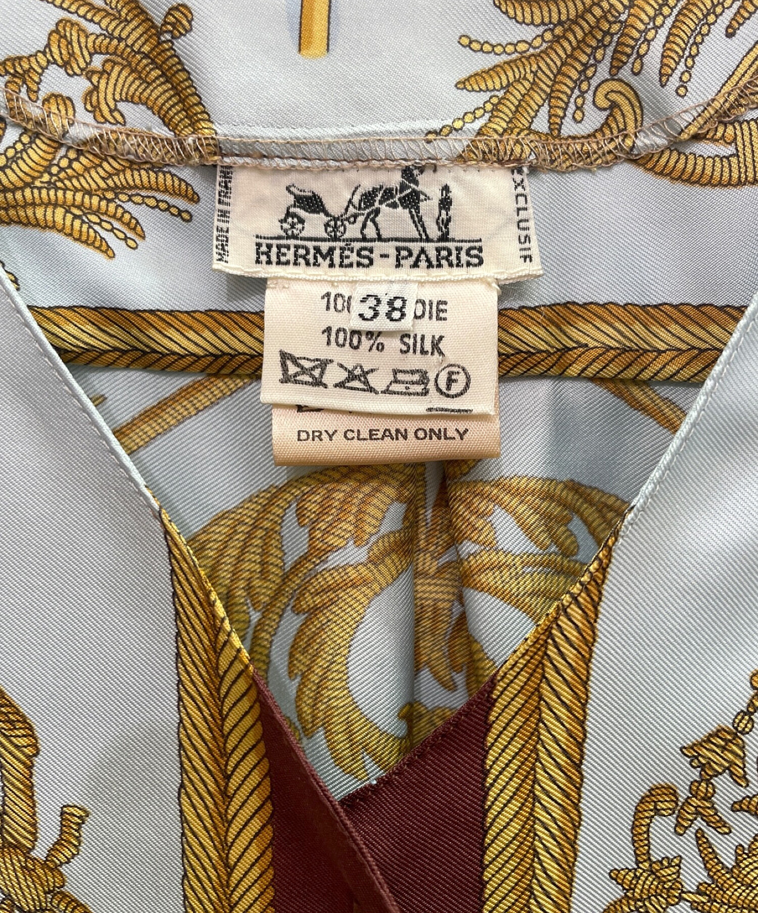 中古・古着通販】HERMES (エルメス) セリエボタン シルク 総柄 