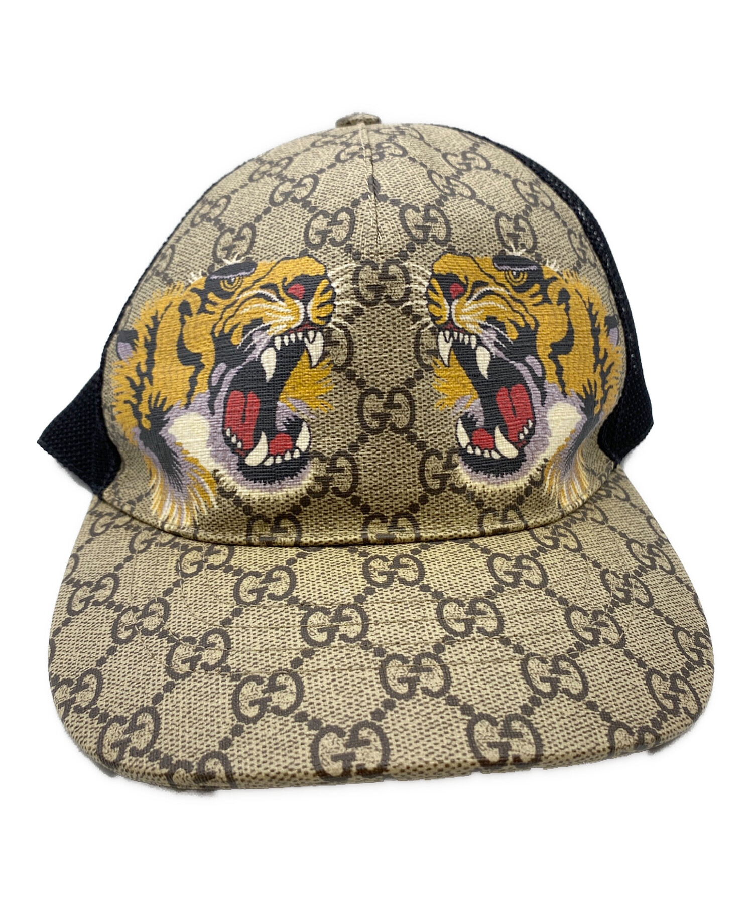 中古・古着通販】GUCCI (グッチ) タイガープリントキャップ ブラウン 