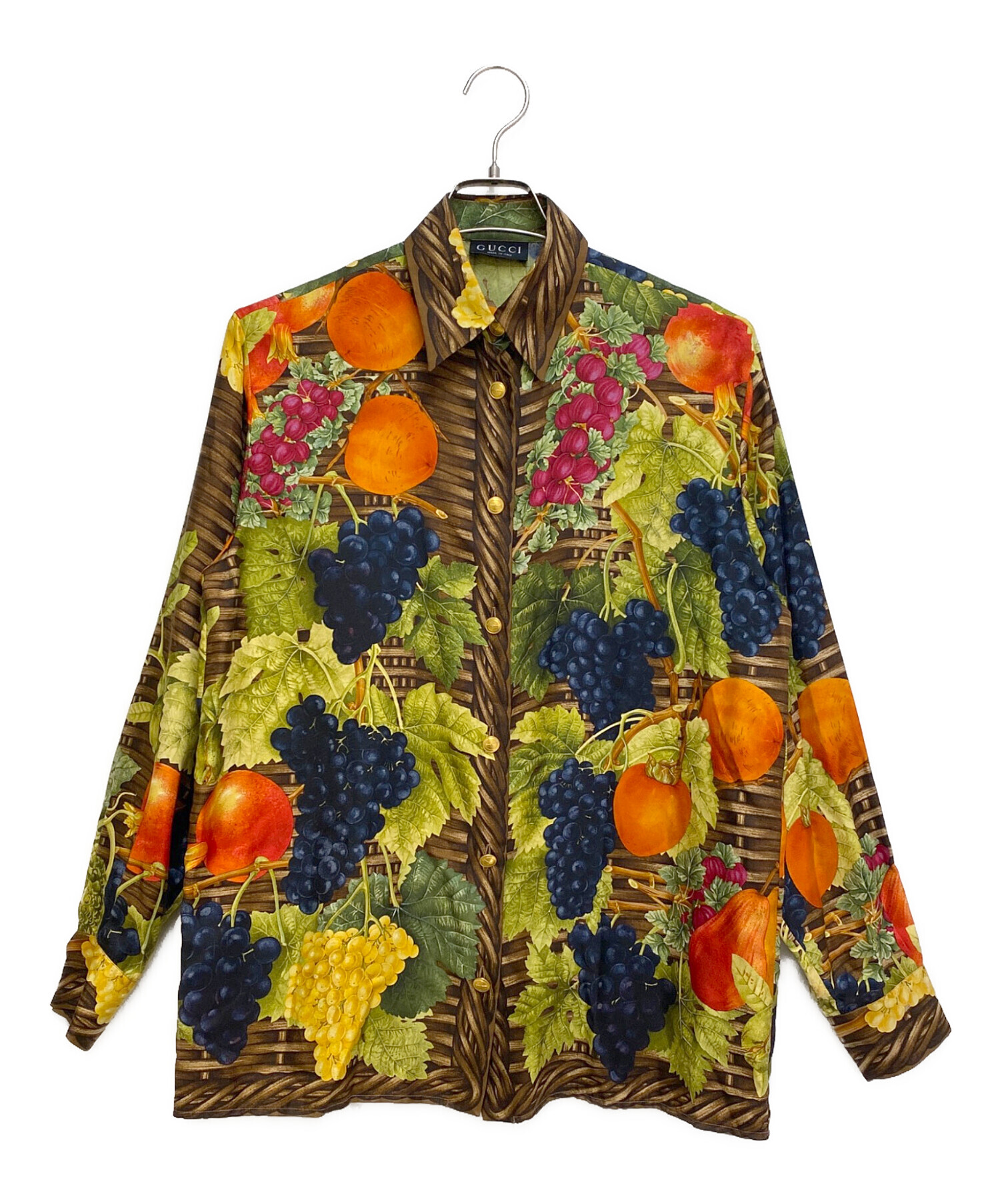 中古・古着通販】GUCCI (グッチ) Allover silk shirt(総柄シルクシャツ 