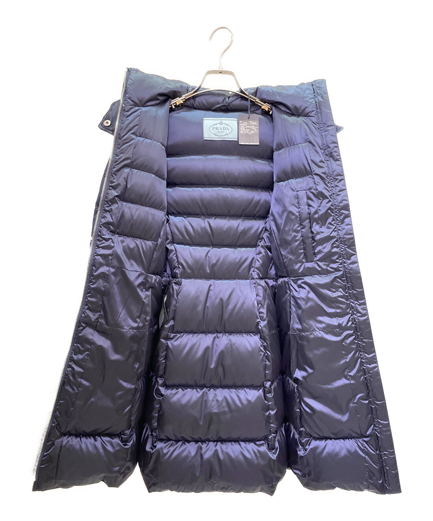 中古】PRADA(プラダ) ダウンコート 長袖/冬/フード つん ダーク 