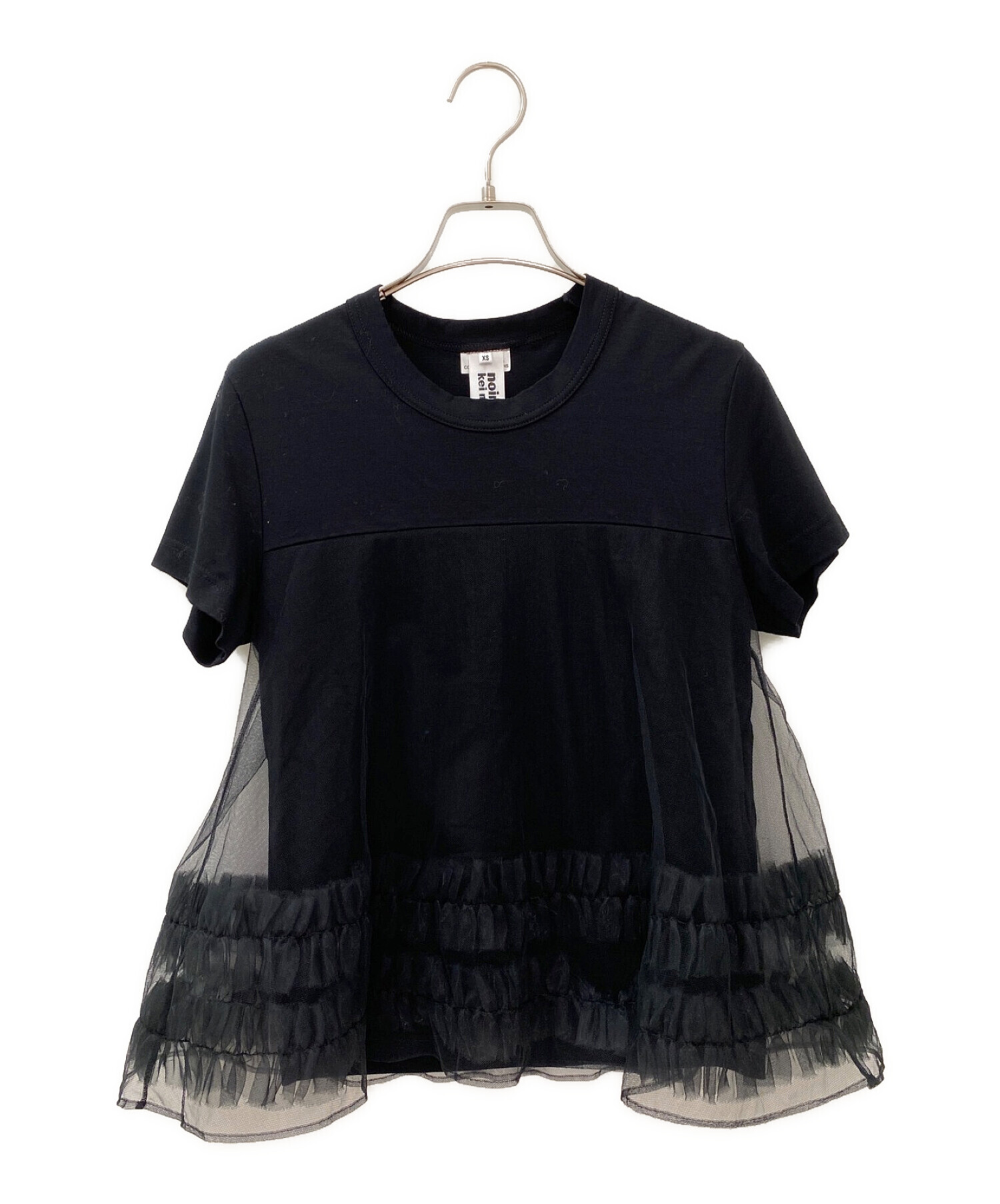 noir kei ninomiya (ノワール ケイ ニノミヤ) チュールドッキングTシャツ ブラック サイズ:XS