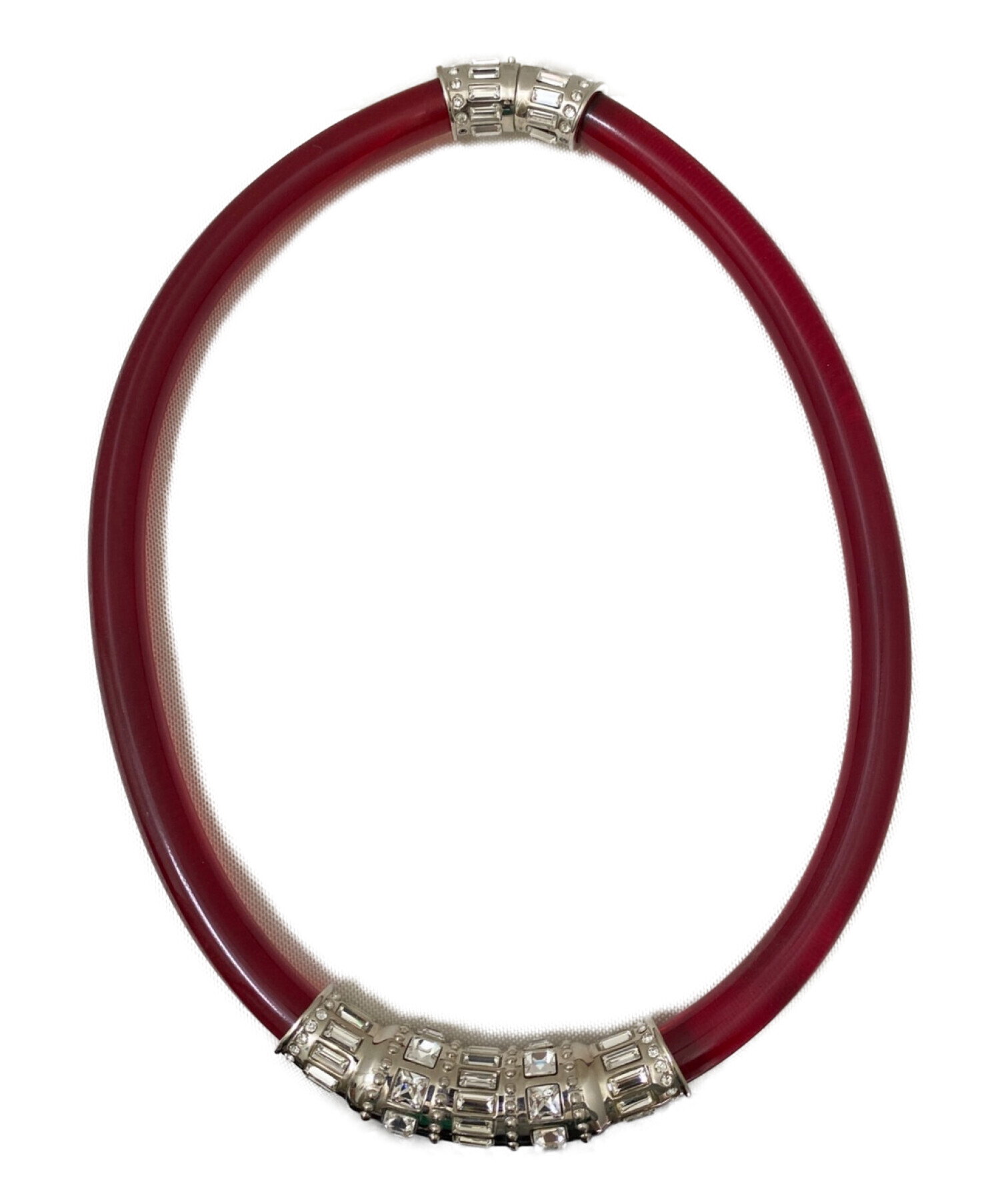 中古・古着通販】MIU MIU (ミュウミュウ) ラバークリスタルネックレス 