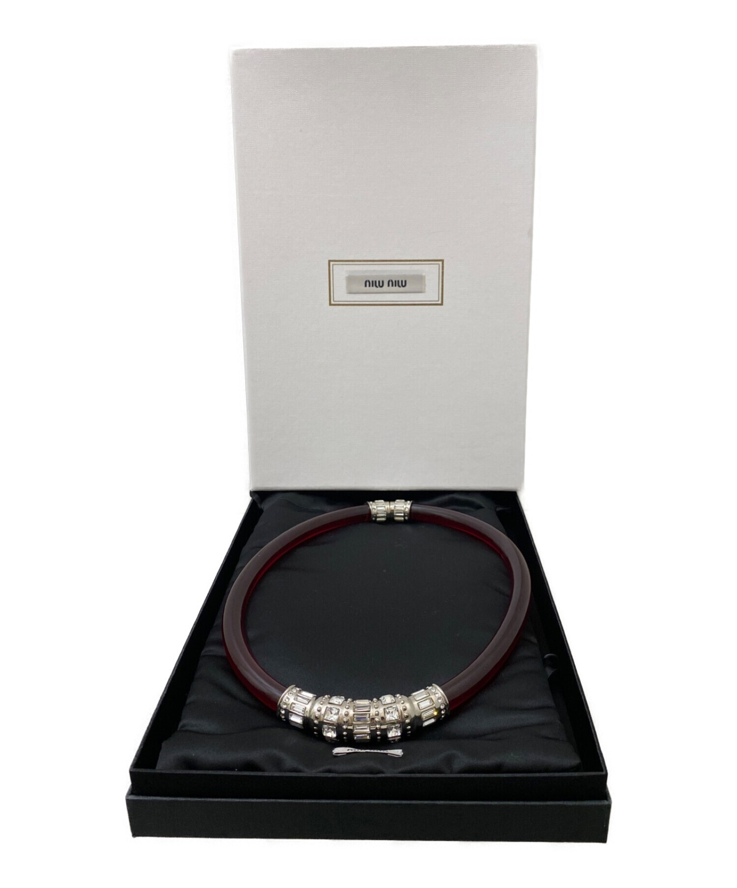 中古・古着通販】MIU MIU (ミュウミュウ) ラバークリスタルネックレス 