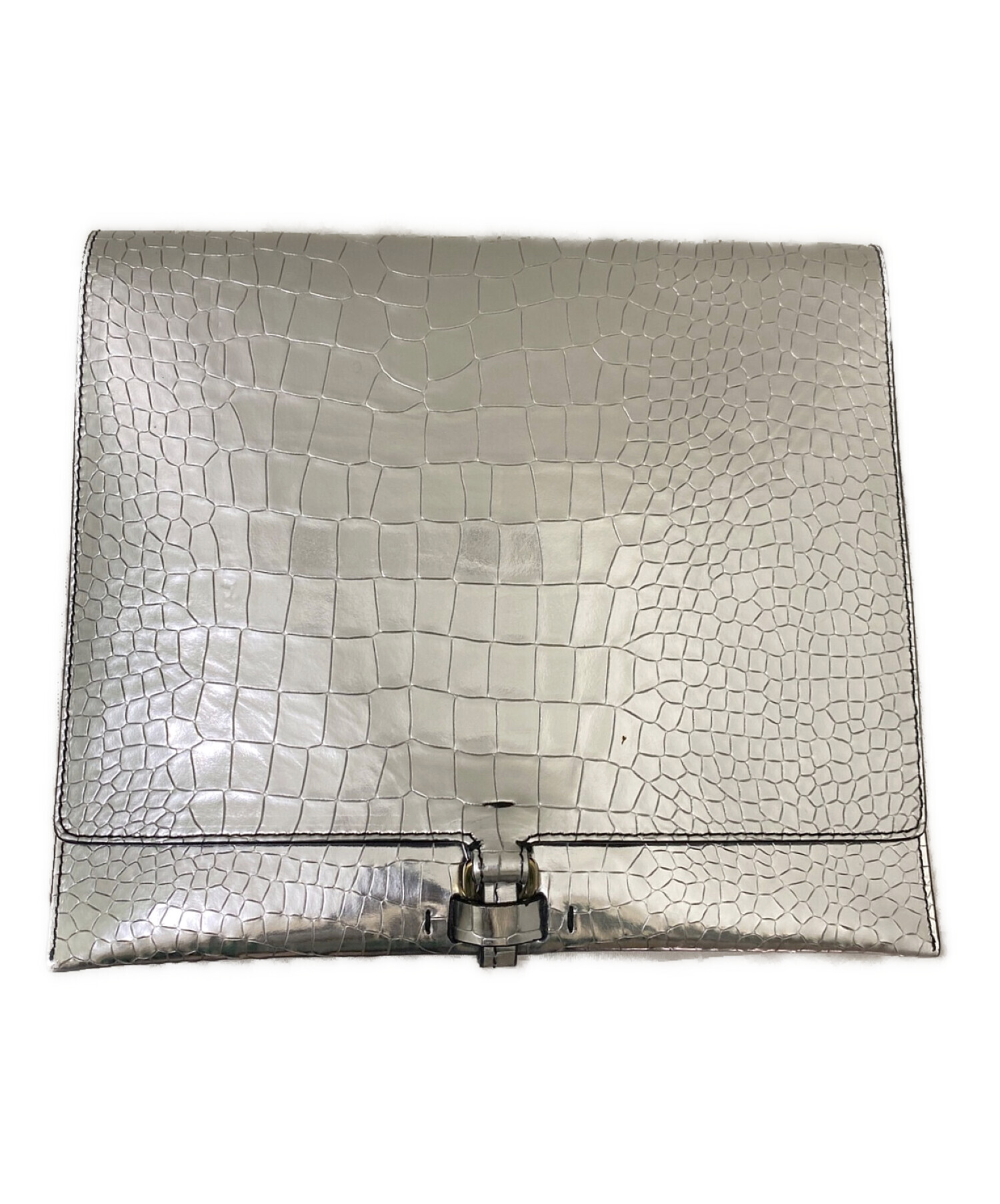 中古・古着通販】JIL SANDER (ジルサンダー) クロコ型押しクラッチ 
