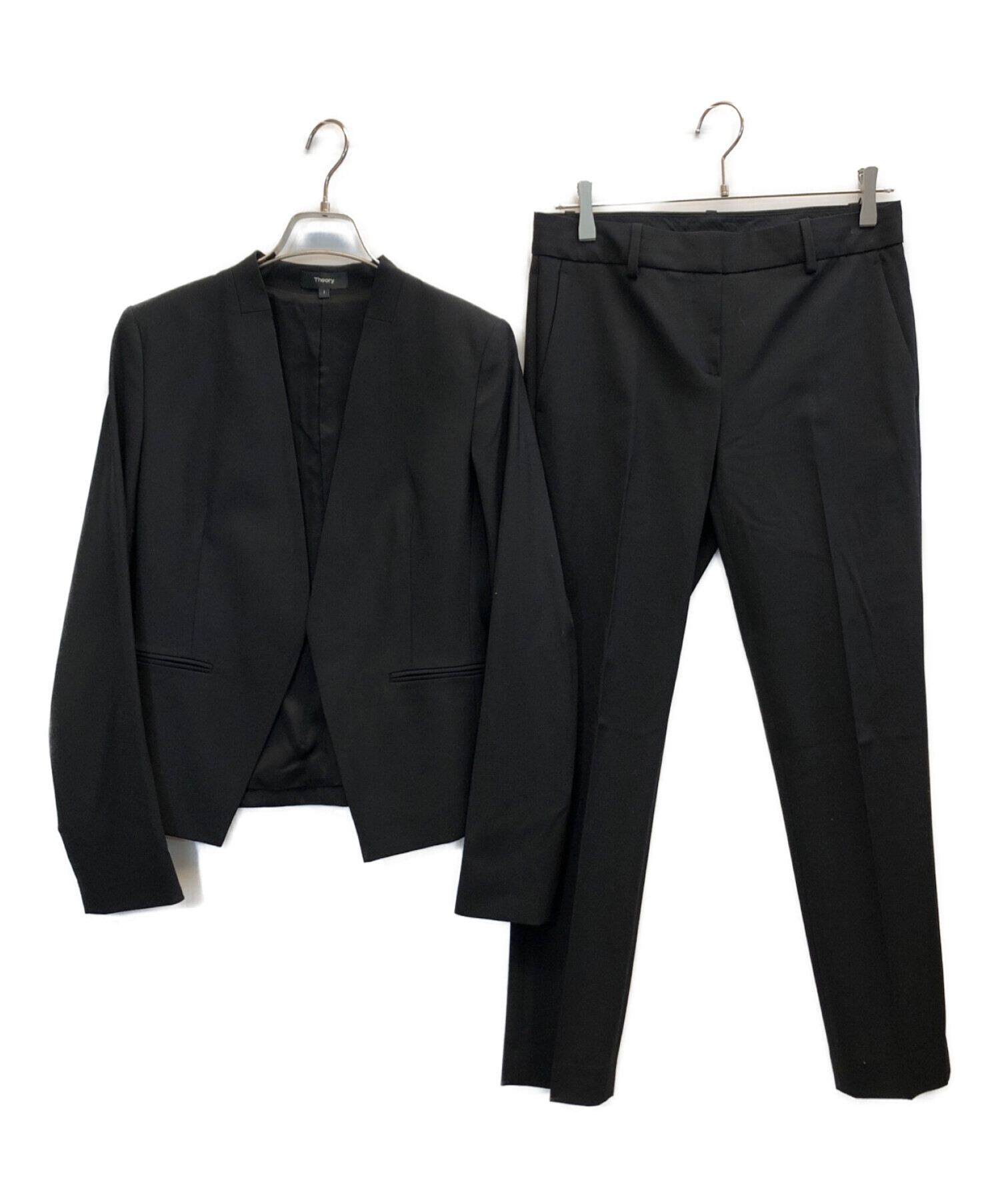theory (セオリー) ノーカラーセットアップスーツ ブラック サイズ:2