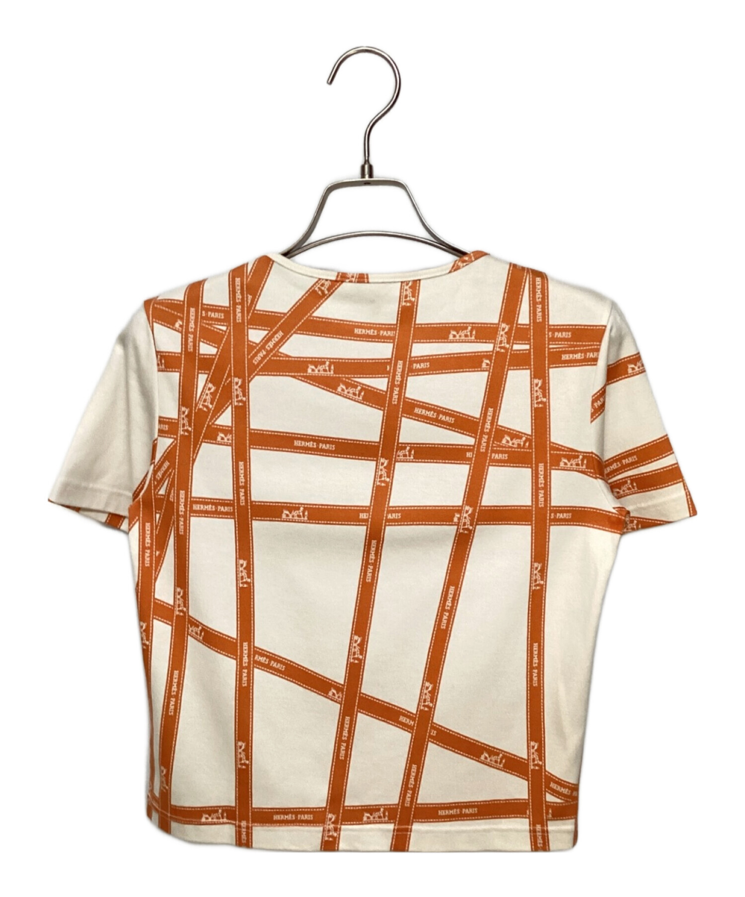 中古・古着通販】HERMES (エルメス) リボン柄Tシャツ ホワイト 
