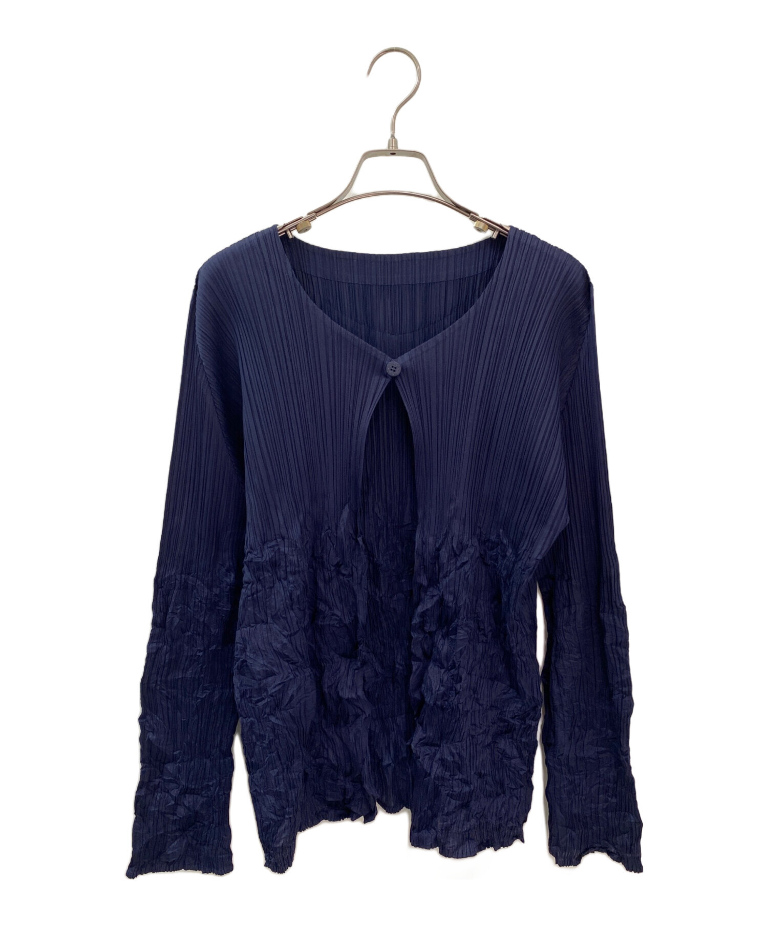 PLEATS PLEASE プリーツプリーズ ロングカーディガン 紺