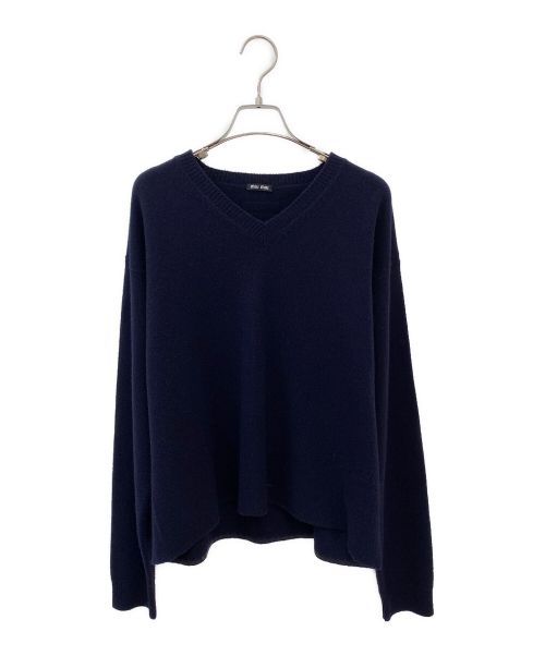 中古・古着通販】MIU MIU (ミュウミュウ) Vネックニット ネイビー 
