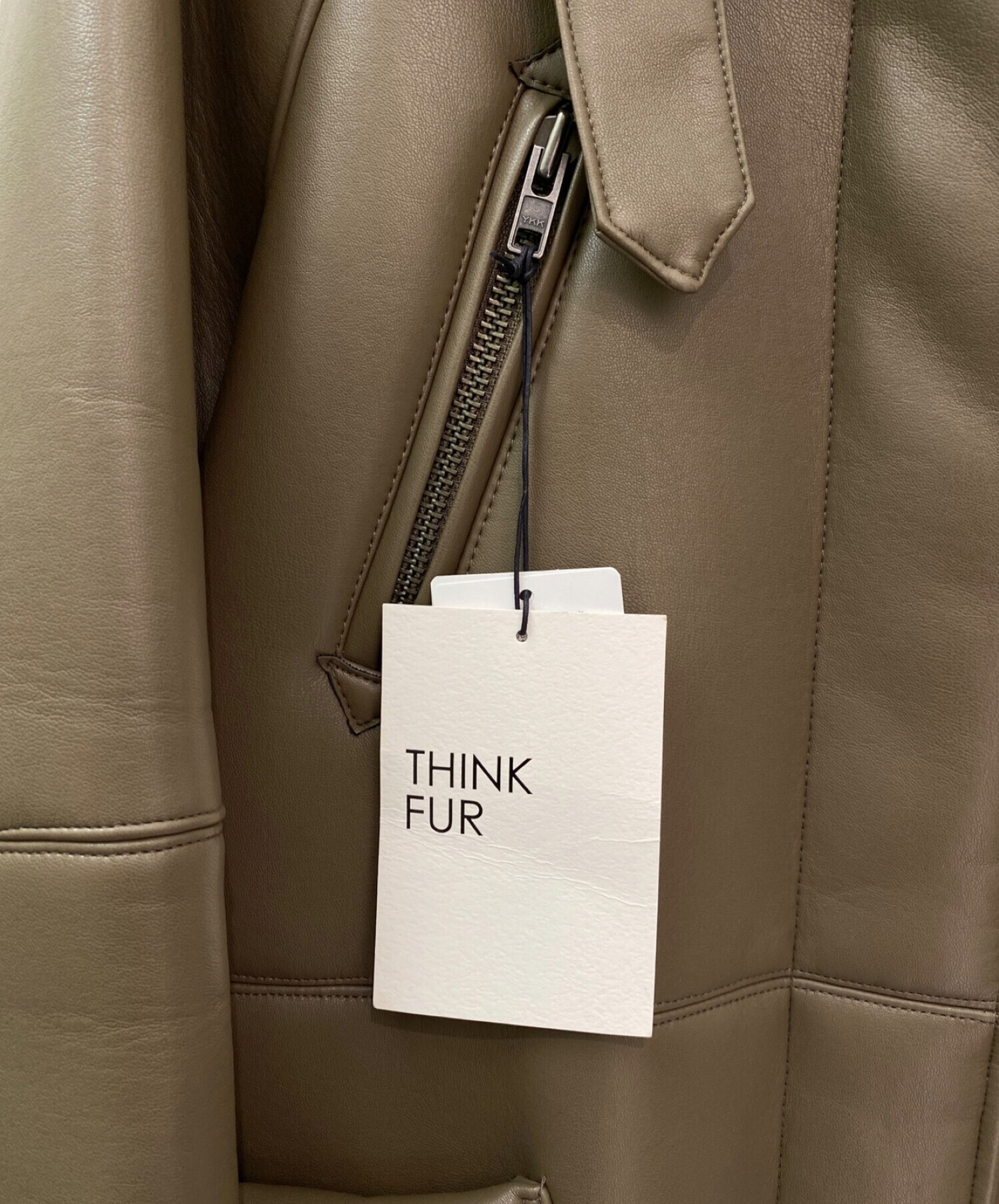 Think Fur Eco Leather Raglan Jacket