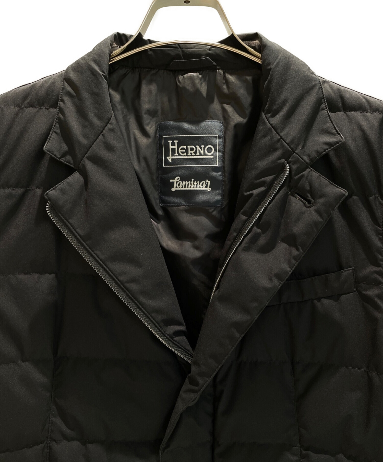 HERNO (ヘルノ) LAMINARゴアウインドストッパーダウンジャケット ブラック サイズ:48