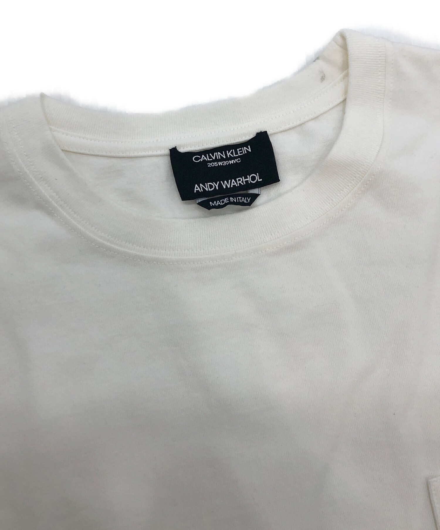 CALVIN KLEIN 205W39NYC (カルバンクライン205W39NYC) オーバーサイズプリントTシャツ ホワイト×ピンク サイズ:XS