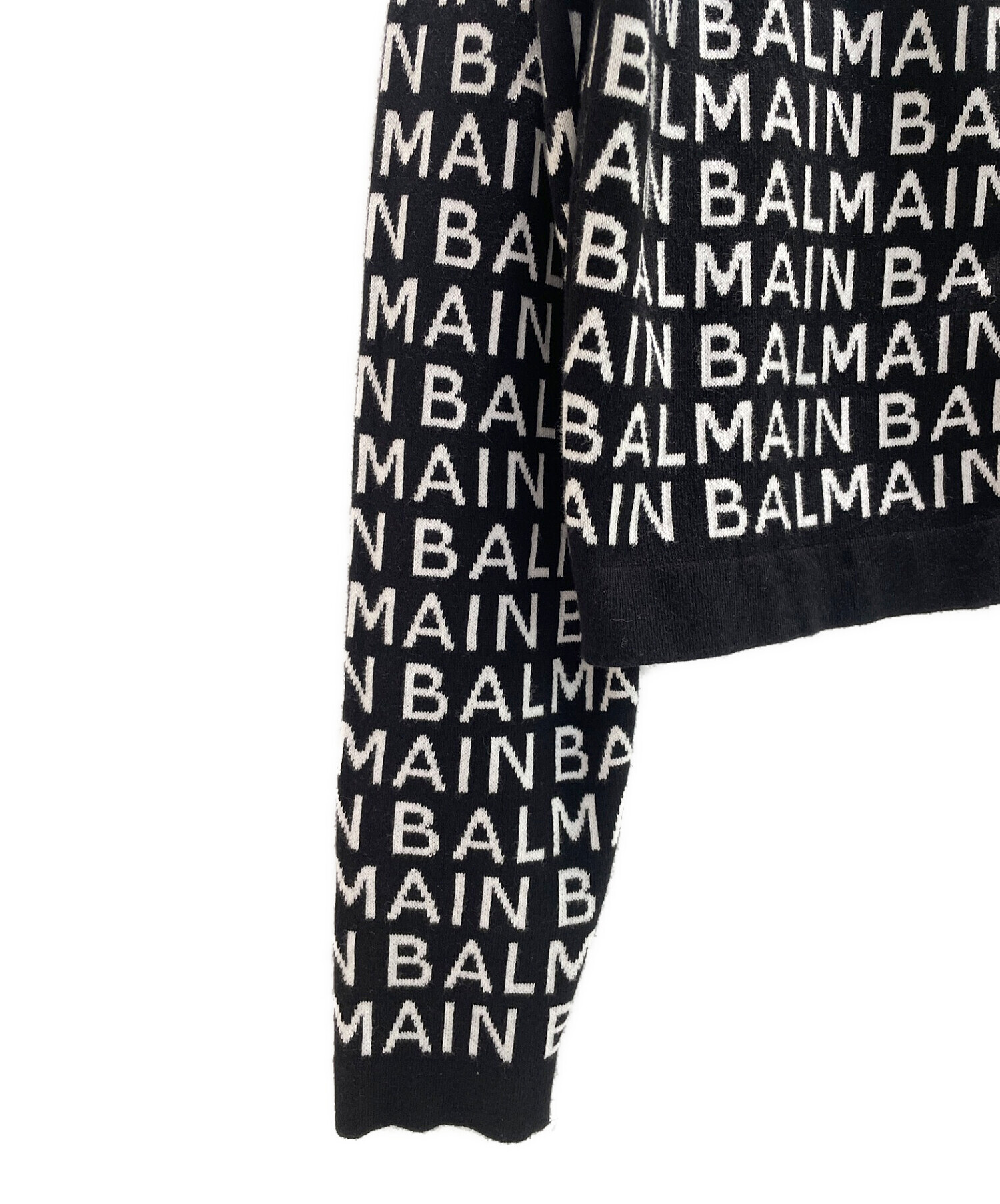 中古・古着通販】BALMAIN (バルマン) ロゴカーディガン ブラック 