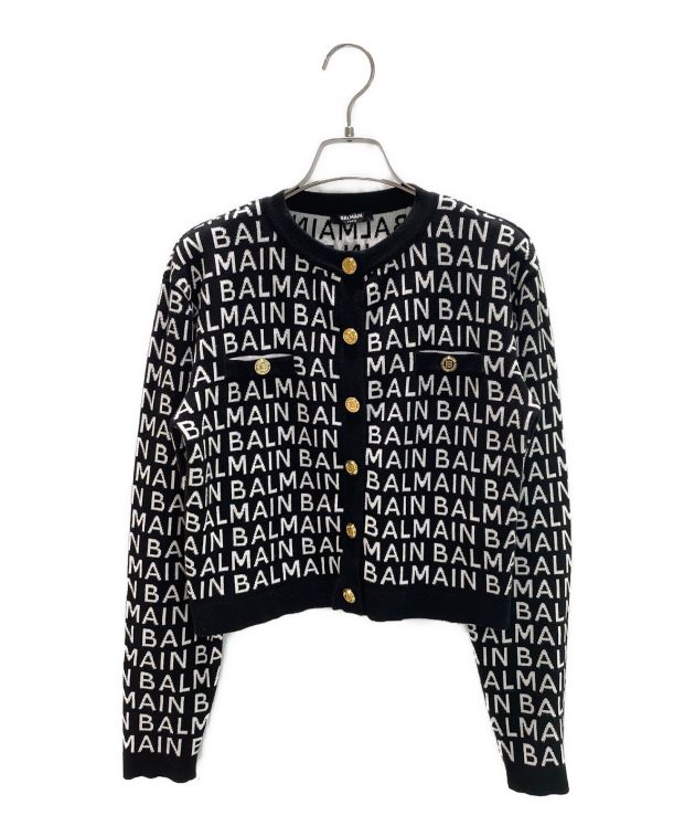 中古・古着通販】BALMAIN (バルマン) ロゴカーディガン ブラック 