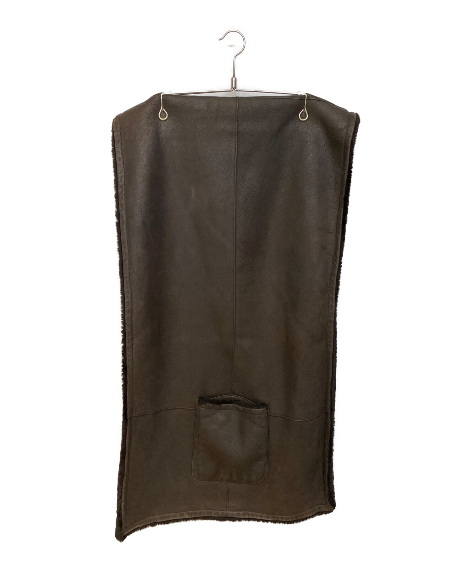 ビーティングハートブラウンムートンショール 