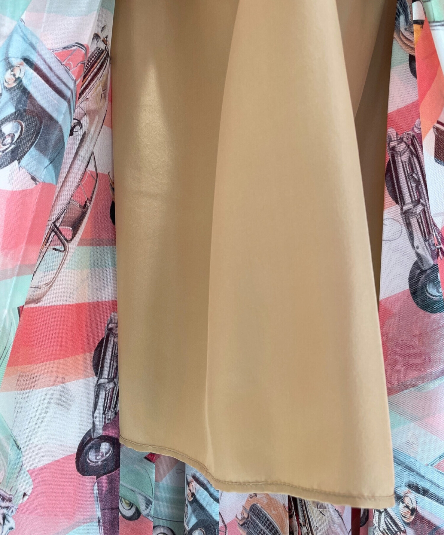 中古・古着通販】CHANEL (シャネル) 総柄シルクガーゼスカート レッド  