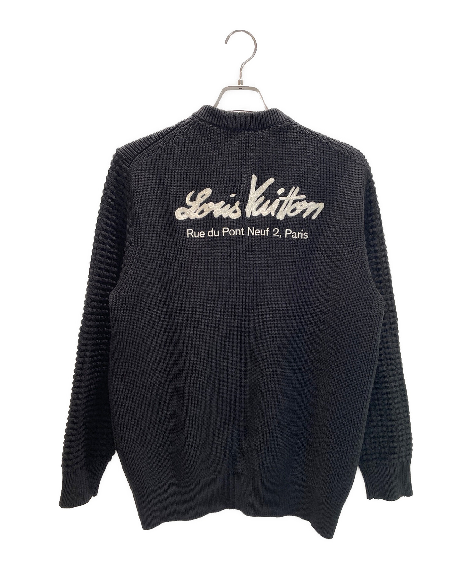 LOUIS VUITTON (ルイ ヴィトン) ミックスステッチクルーネックセーター ブラック サイズ:M