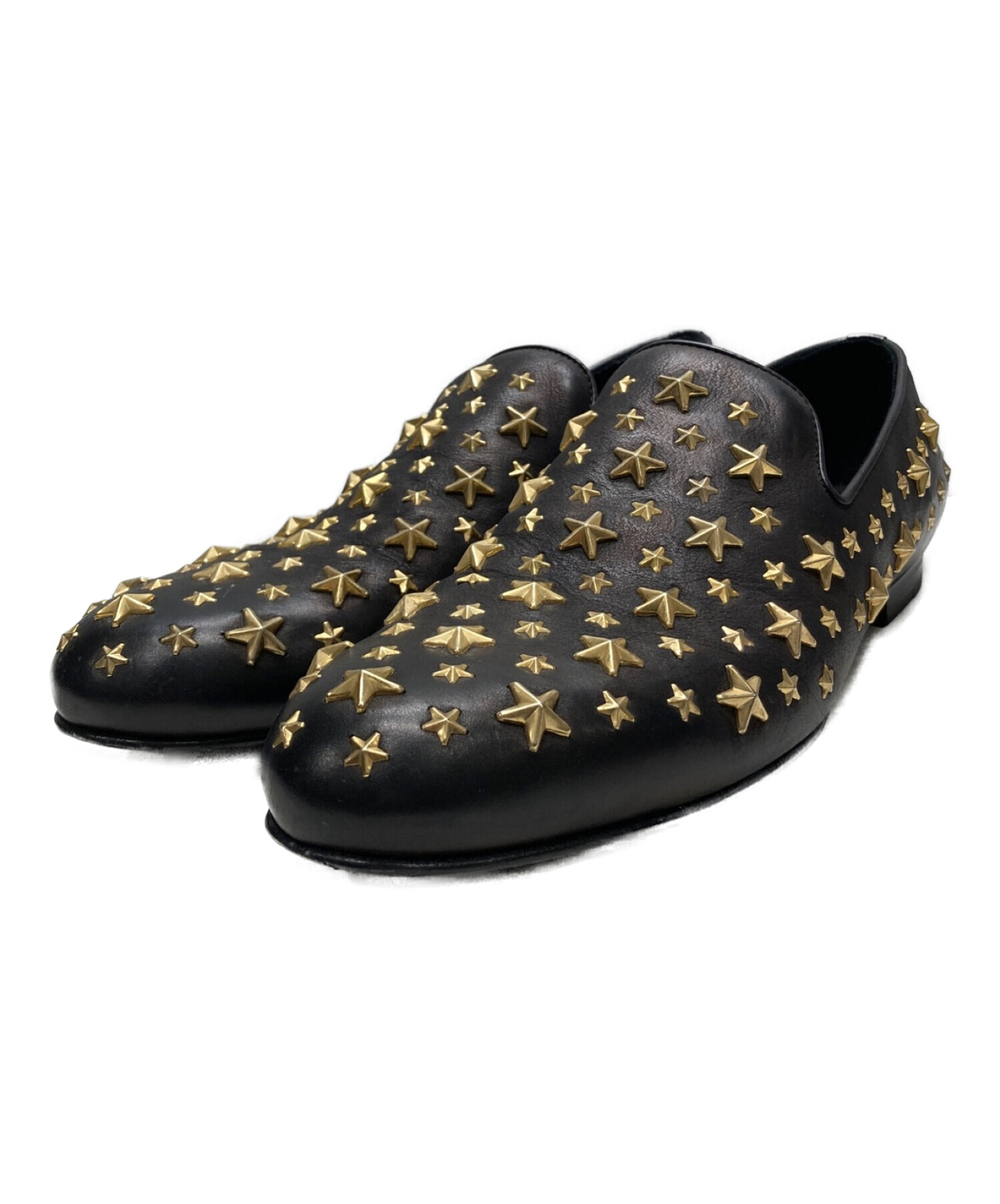 中古・古着通販】JIMMY CHOO (ジミーチュウ) スタッズレザーローファー 
