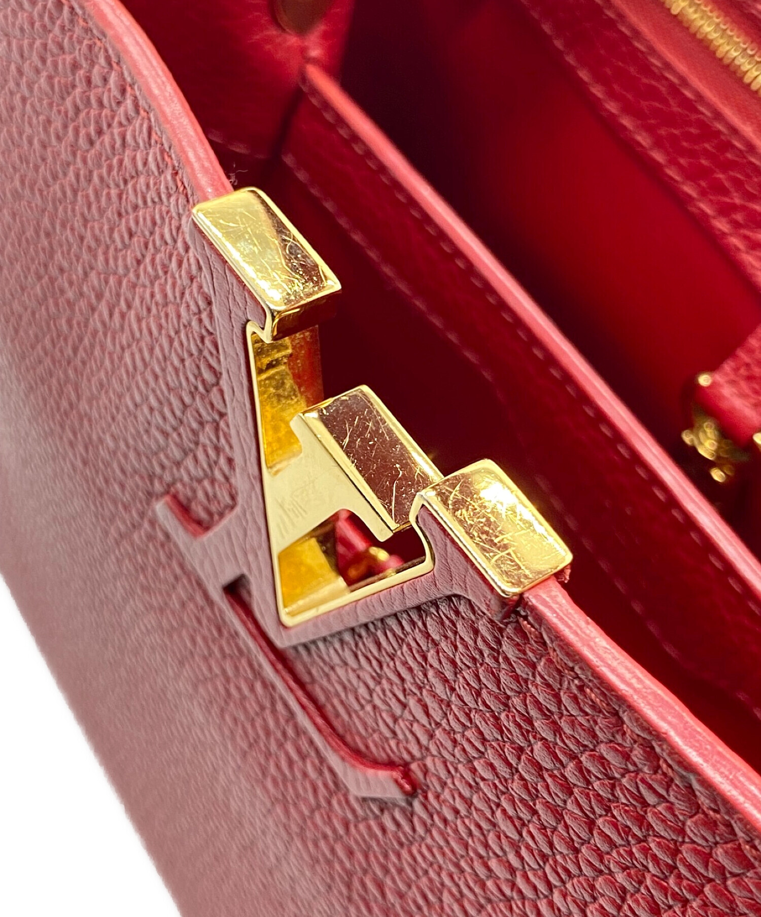 中古・古着通販】LOUIS VUITTON (ルイ ヴィトン) カプシーヌPM レッド 